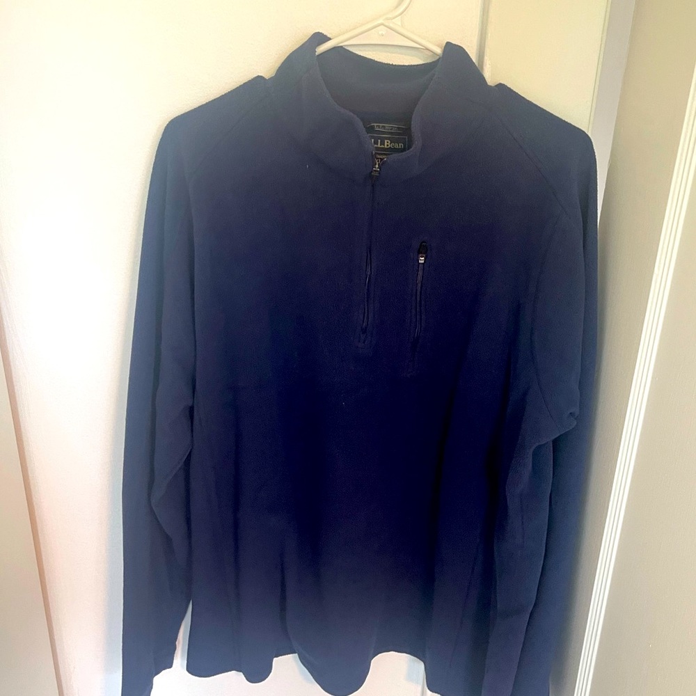 LL Bean fleece quarter-zip sweater. XLT